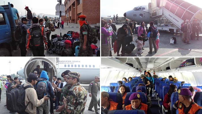 Pesawat TNI AU Evakuasi 26 WNI dari Nepal